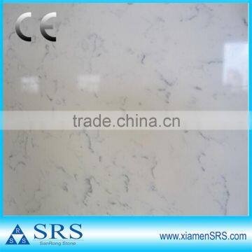 Glossy polished Artificial Carrara white marble slab