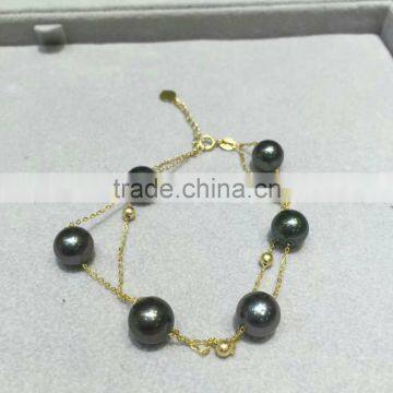 7-8mm black tahitian pearl latest bracelet design