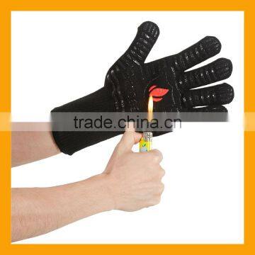 High Temperature Resistance Gloves, Machine Washable Silicone BBQ Grill Gloves, Black Flexible Safe Oven Glove photo-2
