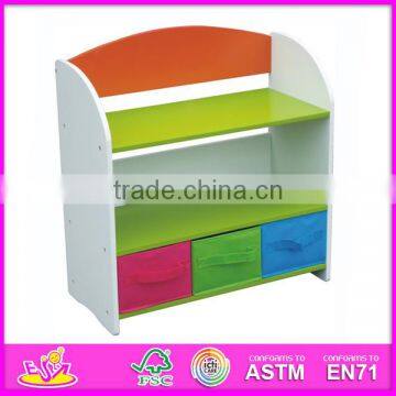 2015 New Kids Wooden Storage Rack,popular Storage Rack and Wooden Bin Organizer Toy Storage Rack With 12pcs Plastic Bins W08C039 photo-6