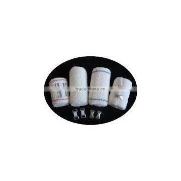 elastic crepe cotton bandage with bule line (Manufacturer )/medical bandage/surgical bandage