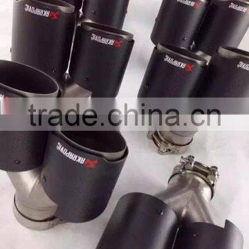 New Style Akrapovic Exhaust Muffler Tip Universal Double End Pipe Carbon Fiber Universal Exhaust Tips photo-6