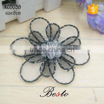 Wholesale cheap organza fabric flower for shoes