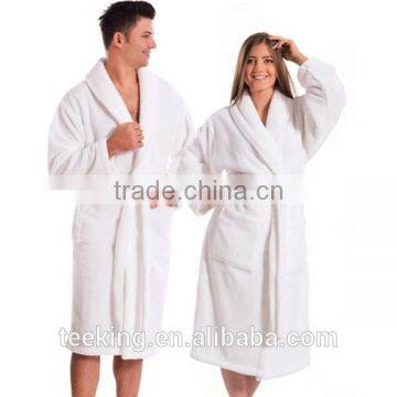 Unisex White Polar Fleece Robes