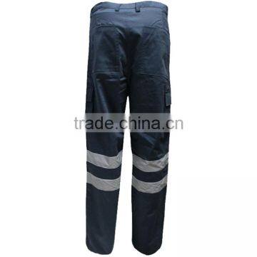 Navy Blue Reflective Heavy Cotton Safety Work Pants photo-2