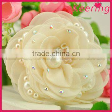 Latest stylish pearl decorative shoe clip flowers