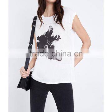 Wholesale Women Latest Round Neck Short Sleeves Front-printed Jersey T-shirt(DQE0158T) photo-4