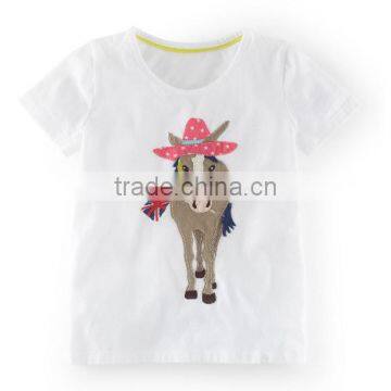 Promotion cotton baby t-shirt and custom baby cartoon girls t-shirt