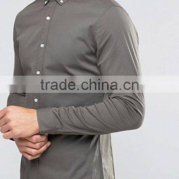 High Quality Custom New Design Long Sleeve Mens 98% Cotton Twill 2% Elastane Skinny Fit Casual Party Dress Shirts photo-3