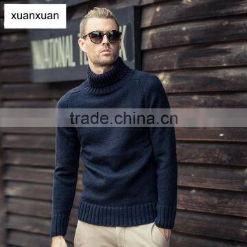 Latest fashion men turtleneck pure color sweater