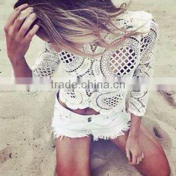 Clubwear Lace White 2015 New Arrival Half Sleeve 2 Pieces Set HL Bandage Bodycon Girl Evening Party Dress photo-3