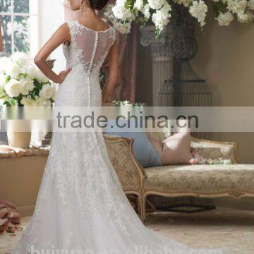 White Full Lace off Shoulder High Neck Wedding Dress Vintage photo-2
