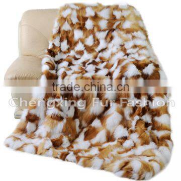 CX-D-56 2016 New Luxury Cheap Wholesale Real Fox Fur Throw Blanket photo-3