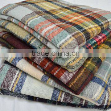 2017 Hot popular lady knitted 100%acrylic plaid checked shawl