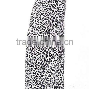 MGOO Elegant Leopard Print Maxi Skirt For Women Sublimation Sexy Long Skirt Knitted Stretch Muslim Skirts photo-3