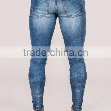 Bleach Wash Denim Jeans, Skinny Jean Trousers for Man photo-4