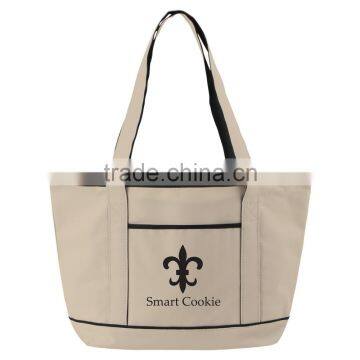 Boat Accent Tote Bag - Features a Full Top Zipper Closure, Front Open Pocket and Comes With Your Logo. photo-2