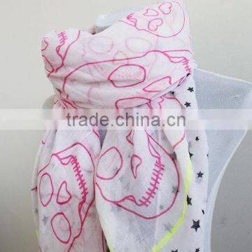 Skull Infinity Scarf Pink Skull With Star Scarf Square Skull Scarf Christmas Gift Woman Scarf Woman Accessory Halloween Scarf Sh photo-3