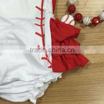 Cotton Baby Bubble Halter Romper Summer Girl Boutique Rompers Baby Jumpsuits Kids Baseball Baby Romper Set Infant Girl Clothes photo-5