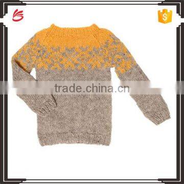 100% wool pullover sweater o neck knitting machine sweater