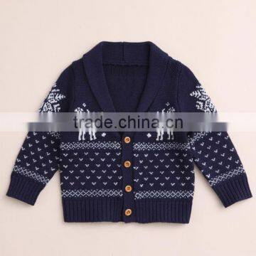 Hot Sale Cotton Children Sweaters Cute Christmas Pattern Knitting Kids Cardigan