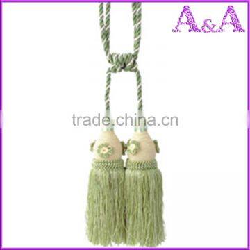 Large Drapery Curtain Tie-Backs Twisted Rope Braided Tassels
