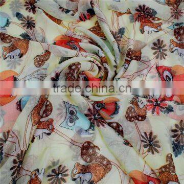 Voile Scarves & Wraps Rectangle Pale Yellow Squirrel Scarves Fashion photo-2