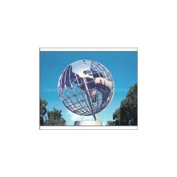 Large Outdoor Globe Stainless Steel Sculpture photo-2