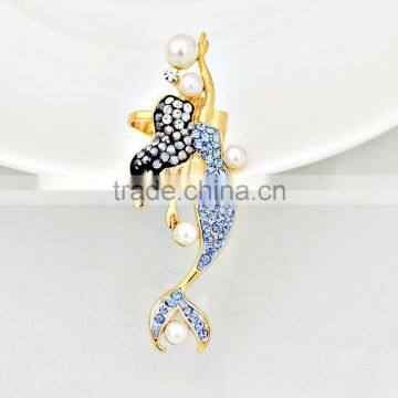 Mermaid Shaped Crystal Wrap Cartilage Earring Jewelry Women Clip Ear Cuff