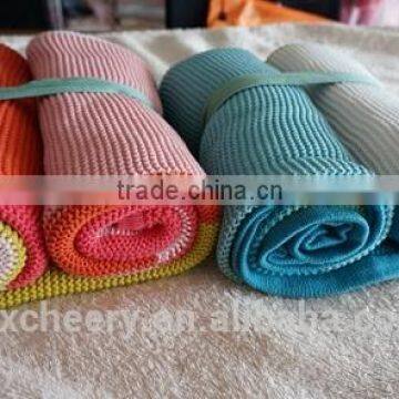 super soft 100% Cotton/bamboo/chenille /acrylic/polyester Knitted / Jacquard throw Blanket