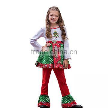 2017 Yawoo Red Dress Match Leggings and Scarfs Clothes Christmas Childrens Boutique Outfits photo-3