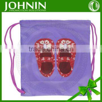 Fast promotional Customized logo 190T polyester branded cheap drawstring bag