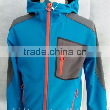 BSJ-002 Non-Stick Outdoor Clothes,Windproof, Waterproof & breathable blue softshell jacket for man.