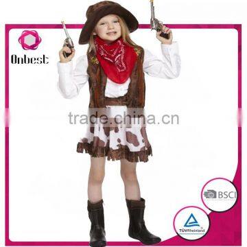 Onbest China supplier cool cowboy party wear Halloween&Carnival costume with toy for girls