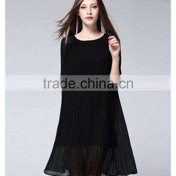 Latest dress designs photos round neck chiffon women dresses