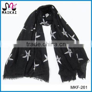 Elegant women's fashion embroidery custom scarf