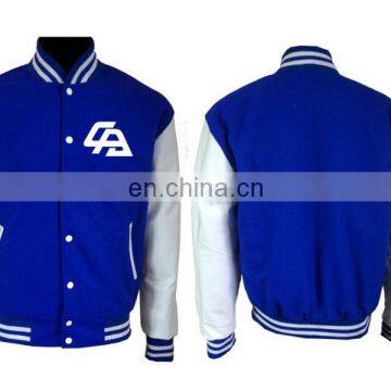 Varsity Letterman, College Baseball Cotton Jacket with leather sleeves