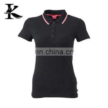 OEM design women 100% cotton polo T-shirt