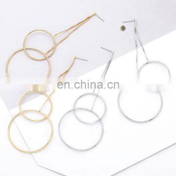Fashion Metal Earring Long Drop Earring With Circle photo-3