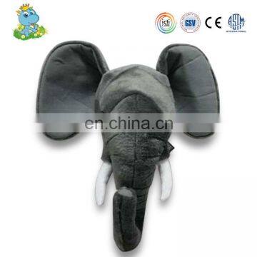 New design plush type and stuffed big elephant head wall decoration soft animal