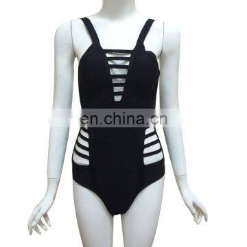 2017 thin spaghetti strap backless black swimwear