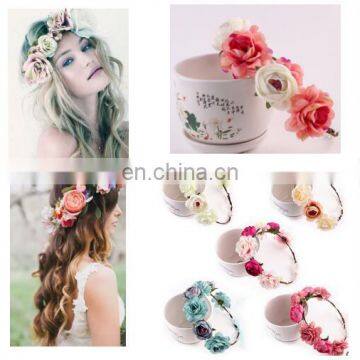 Fairy Girls Crown Party Bride Wedding Hair Wreaths Boho Floral Hairband Headband