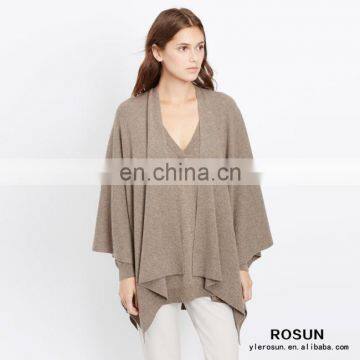 women relaxed open front luxurious cashmere poncho 2015