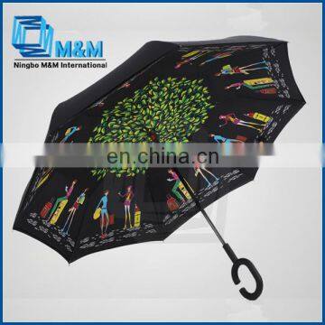 upside down double layer automatic car umbrella