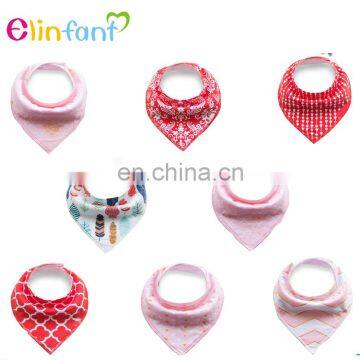 Elinfant high quality 100% organic cotton baby bibs drool bandana bibs