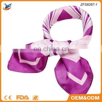 Wholesale Ladies printed square 100% polyester scarf for decoration