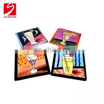 Promotional gift ceramic coffee cup pad, ceramic drink coaster set