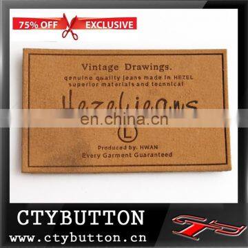 CTy054 pure brown printed high quality cloth tag Manufacturer