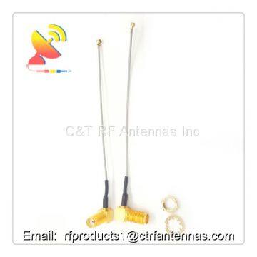 RP SMA Female right angle to U.FL rf coaxial cable assemblies RF Antenna extension pigtails