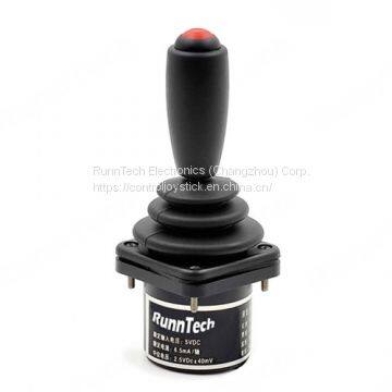 RunnTech 2 Axis 1 Pushbutton Fingertip Joystick 0V to 5V Analog Output with Limiter Plate